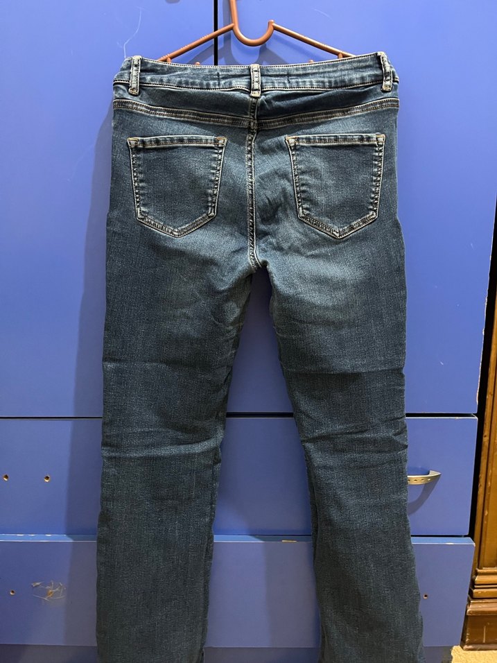 Kadın Lacivert Normal Boy Denim Pantolon Likralı - Görsel 3