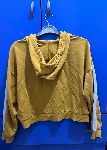 Sarı Kapüşonlu Fermuarlı Kadın Hırka - Görsel 7