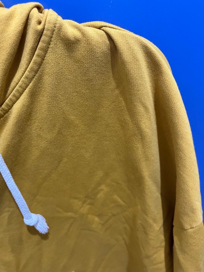 Sarı Kapüşonlu Fermuarlı Kadın Hırka - Görsel 3