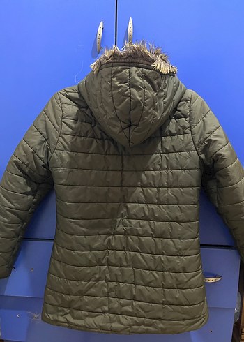 Kadın Haki Yeşili Fermuarlı Mont - Görsel 5