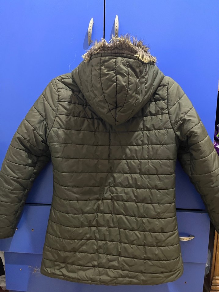 Kadın Haki Yeşili Fermuarlı Mont - Görsel 5