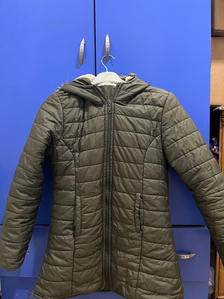 Kadın Haki Yeşili Fermuarlı Mont - Görsel 2