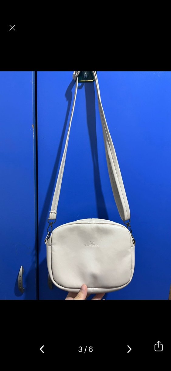 Krem Deri Kadın Çapraz Çanta - Görsel 3