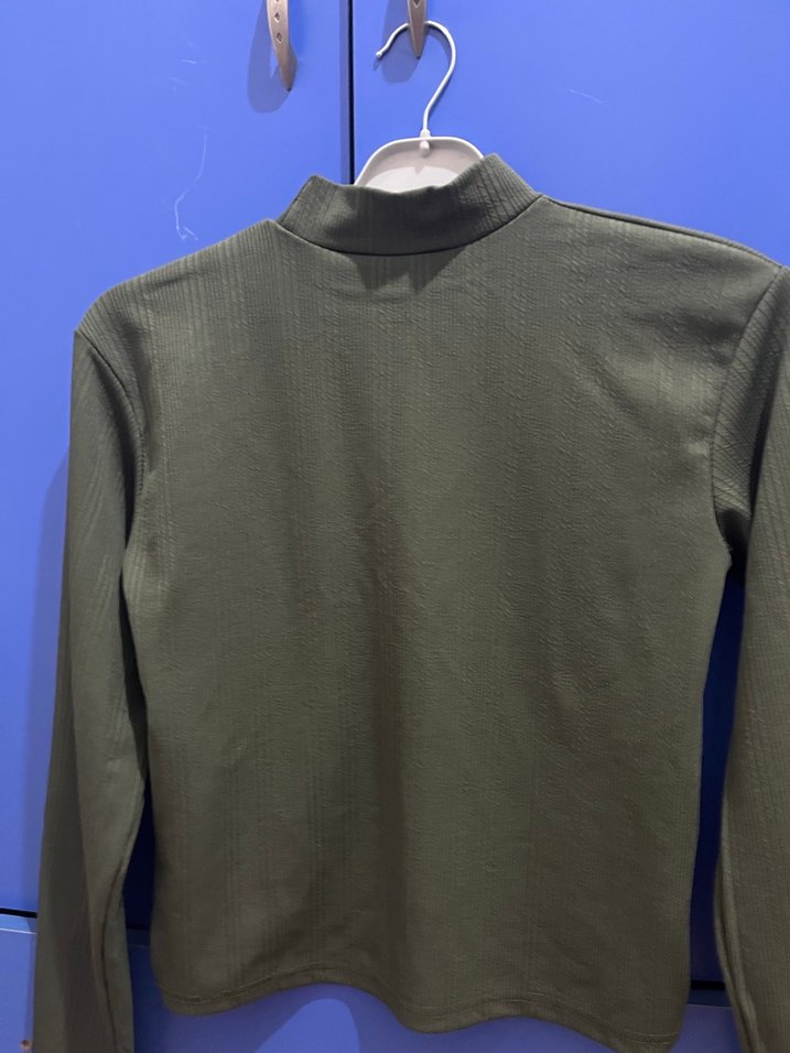 Kadın Haki Balıkçı Yaka Triko Kazak - Görsel 3