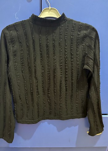 Kadın Siyah Yüksek Yakalı Örgü Triko - Görsel 2