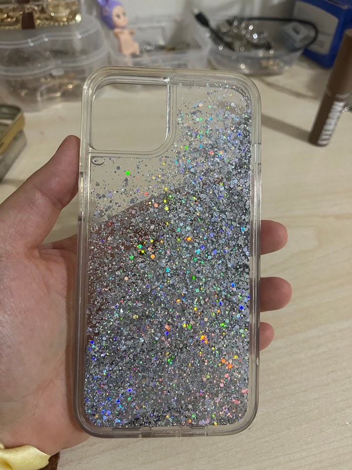 İphone 13 Gri Parlak Simli Telefon Kılıfı - Görsel 2