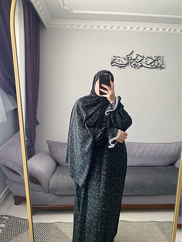 diğer Beden yeşil Renk Dörtlü takım namaz elbisesi