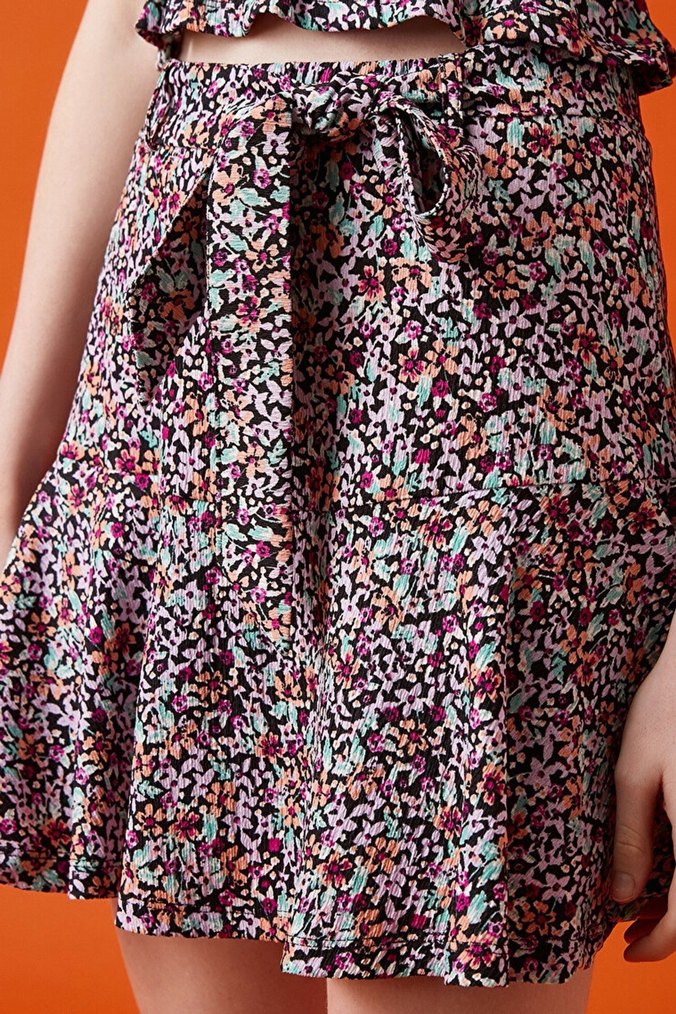 Kadın Çok Renkli Şort Etek - Görsel 2