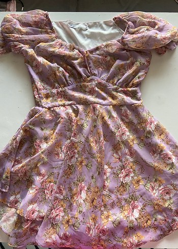 Karpuz Kol Yazlık şifon elbise - Görsel 4