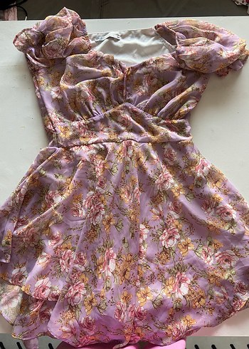 Karpuz Kol Yazlık şifon elbise - Görsel 3