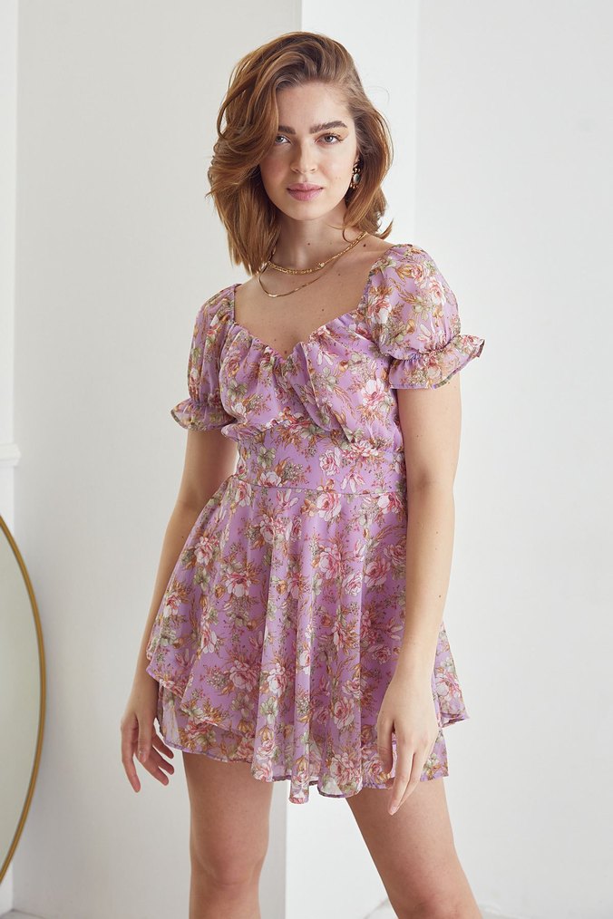 Karpuz Kol Yazlık şifon elbise - Görsel 2