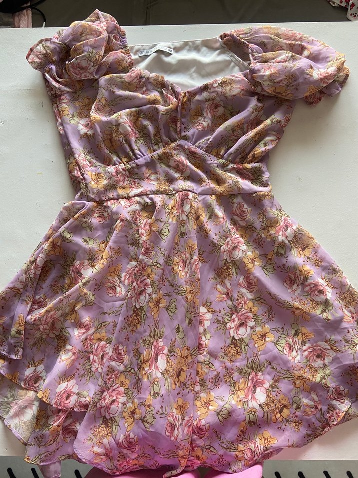 Karpuz Kol Yazlık şifon elbise - Görsel 3