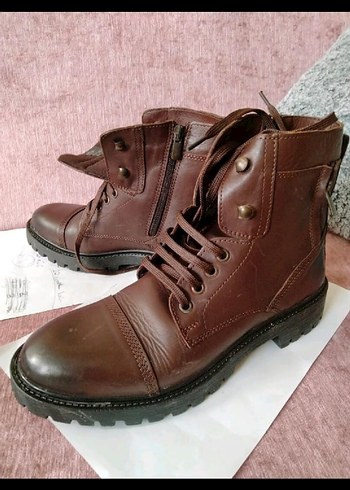 Kahverengi Deri Tokalı Erkek Botları - Görsel 2