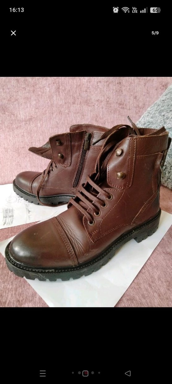 Kahverengi Deri Tokalı Erkek Botları - Görsel 2