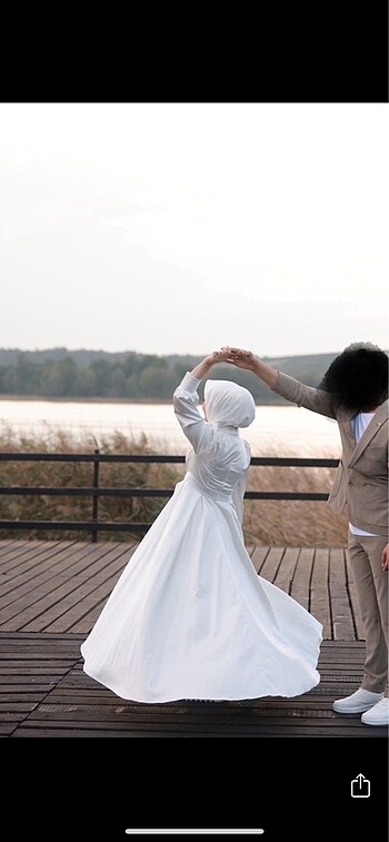 Tesettür nikah elbisesi saten