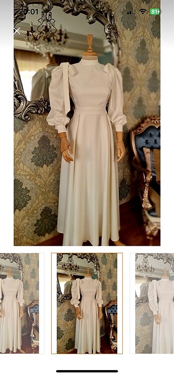 l Beden Tesettür nikah elbisesi saten