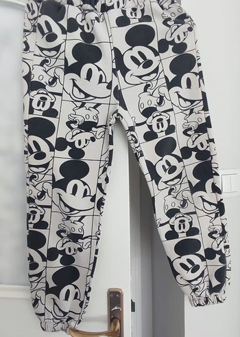 Gri Mickey Mouse Baskılı kız/erkek Jogger eşofman