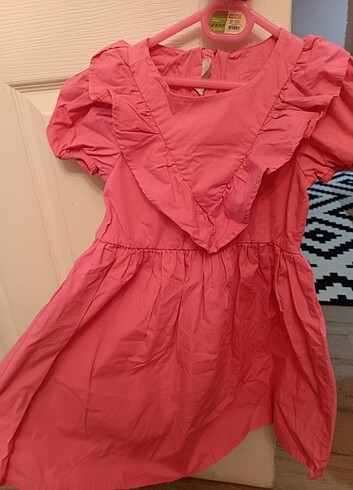 4 Yaş Beden pembe Renk Fuşya kız çocuk elbise 