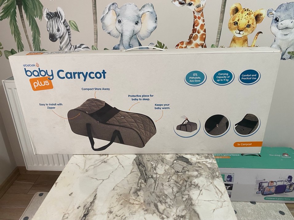 Kahverengi Gri Taşıma Sepeti Bebek Taşıma Çantası - Görsel 2