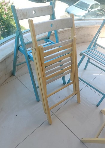 Pastel Mavi sarı ikea Sandalyesi - Görsel 3