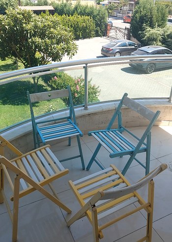 Pastel Mavi sarı ikea Sandalyesi