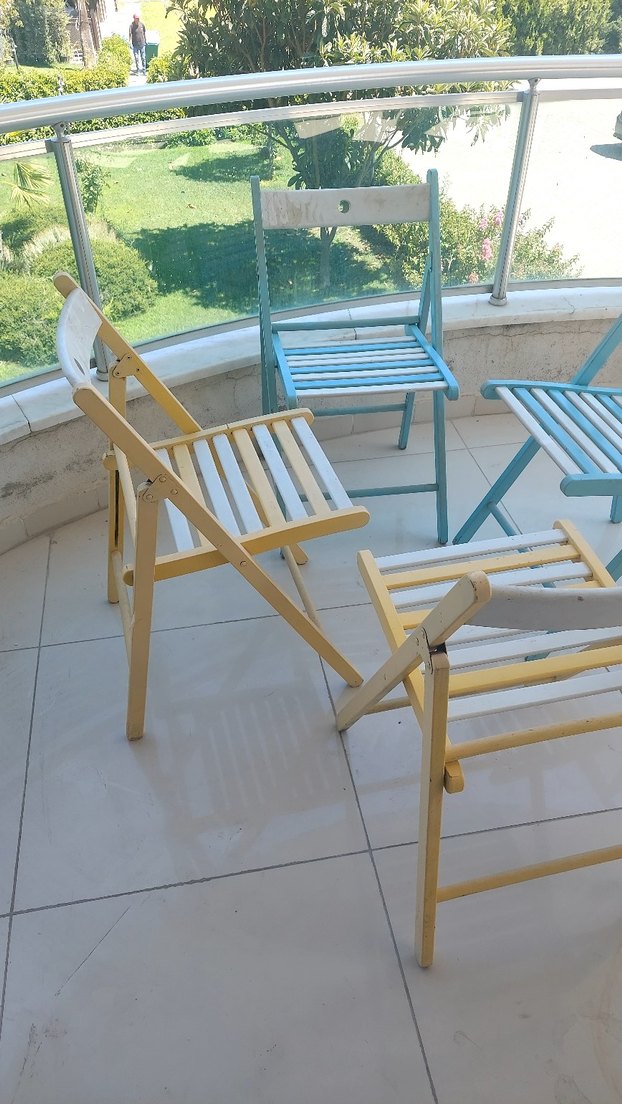 Pastel Mavi sarı ikea Sandalyesi - Görsel 2