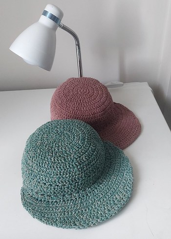 Turkuaz Örgü Bohem Kadın Şapka - Görsel 3