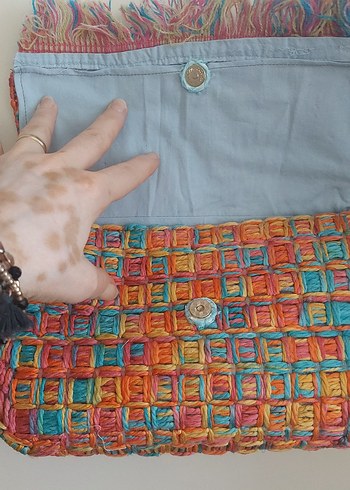 Renkli Zincir Detaylı Bohem Kadın Çanta - Görsel 2