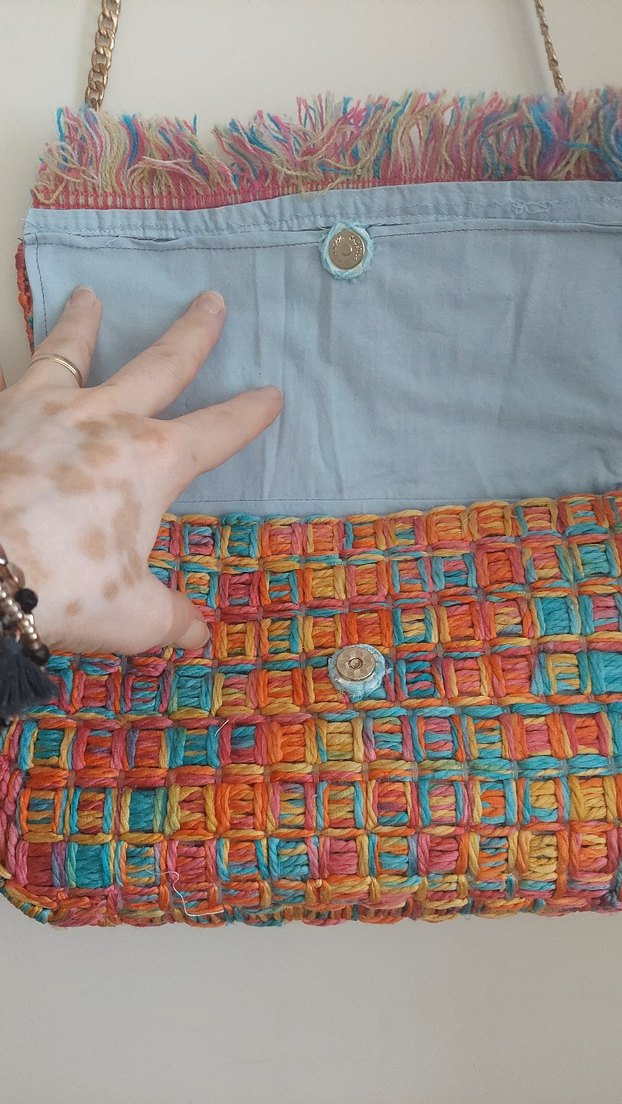 Renkli Zincir Detaylı Bohem Kadın Çanta - Görsel 2