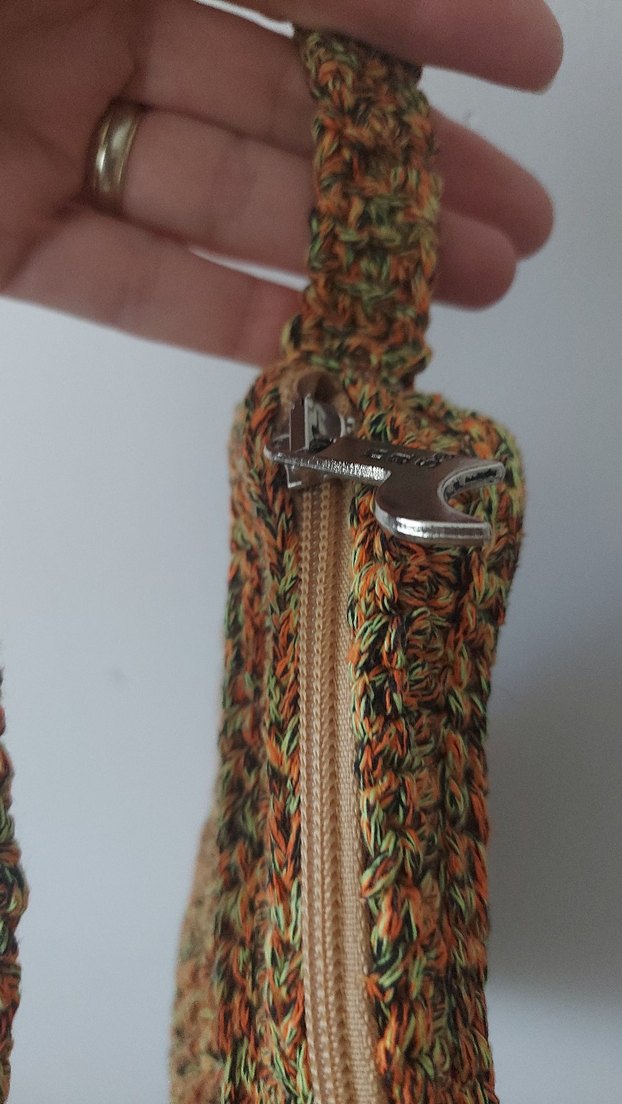 turuncu Örgü Bohem Kadın Çanta - Görsel 2