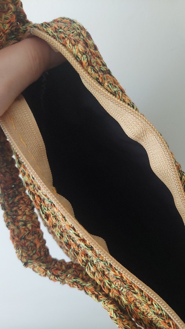 turuncu Örgü Bohem Kadın Çanta - Görsel 3