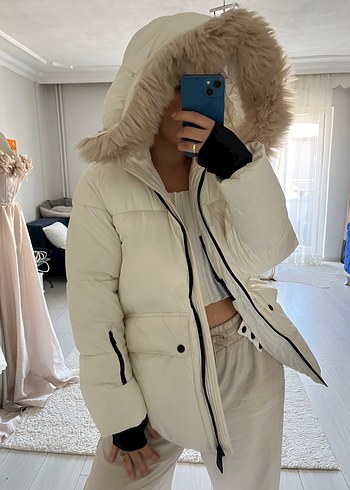 xs Beden beyaz Renk Mango kaz tüyü su geçirmez kürklü mont