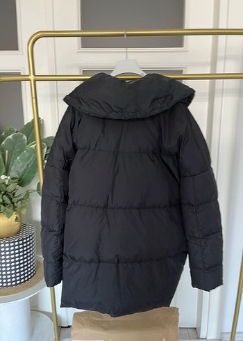 xs Beden siyah Renk Mango oversize kaz tüyü mont
