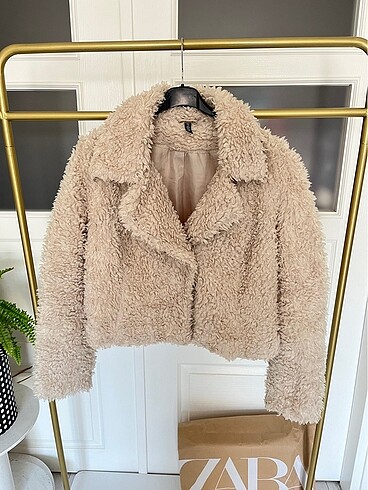 s Beden camel Renk H&m peluş kürk