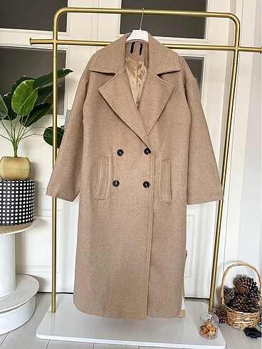 m Beden camel Renk Pull bear oversize kaban ve kahve kaban