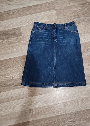 xl Beden mavi Renk Kadın Mavi Kemerli Diz hizzası Denim Şort