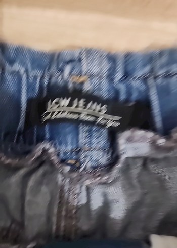 36 Beden Düğmeli Mavi Kadın Denim Bol Pantolon