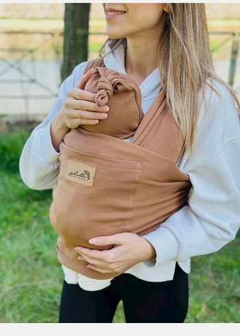 Kubbe Sling / Anakucağı Cepli Bebek Taşıma Şalı Bebek Askısı - Görsel 2