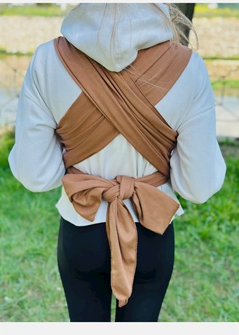 Kubbe Sling / Anakucağı Cepli Bebek Taşıma Şalı Bebek Askısı - Görsel 3