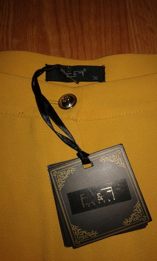 Hardal rengi kumaş pantalon