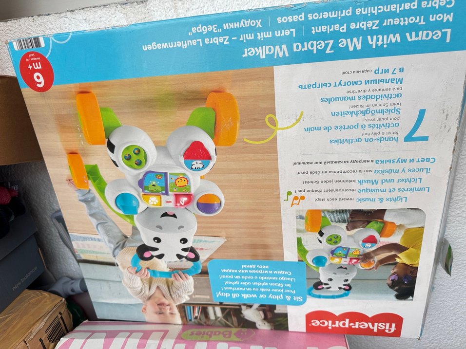 Fisher price Renkli Zebra Desenli Bebek Yürüteci - Görsel 5