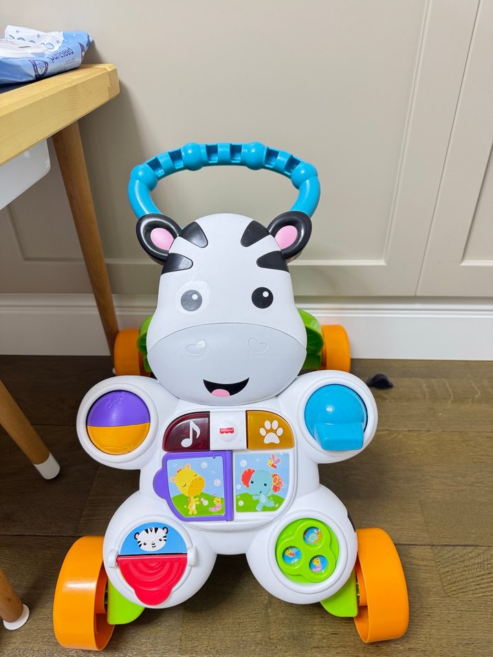 Fisher price Renkli Zebra Desenli Bebek Yürüteci - Görsel 3