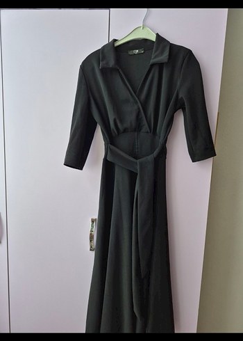 Siyah Uzun Ofis Elbisesi - Görsel 3