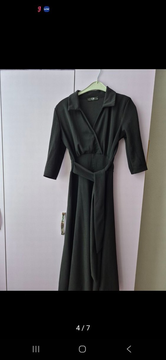 Siyah Uzun Ofis Elbisesi - Görsel 3