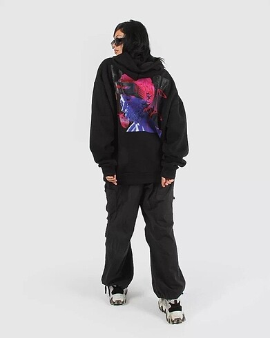 Oversize Unisex kapşonlu sweatshirt