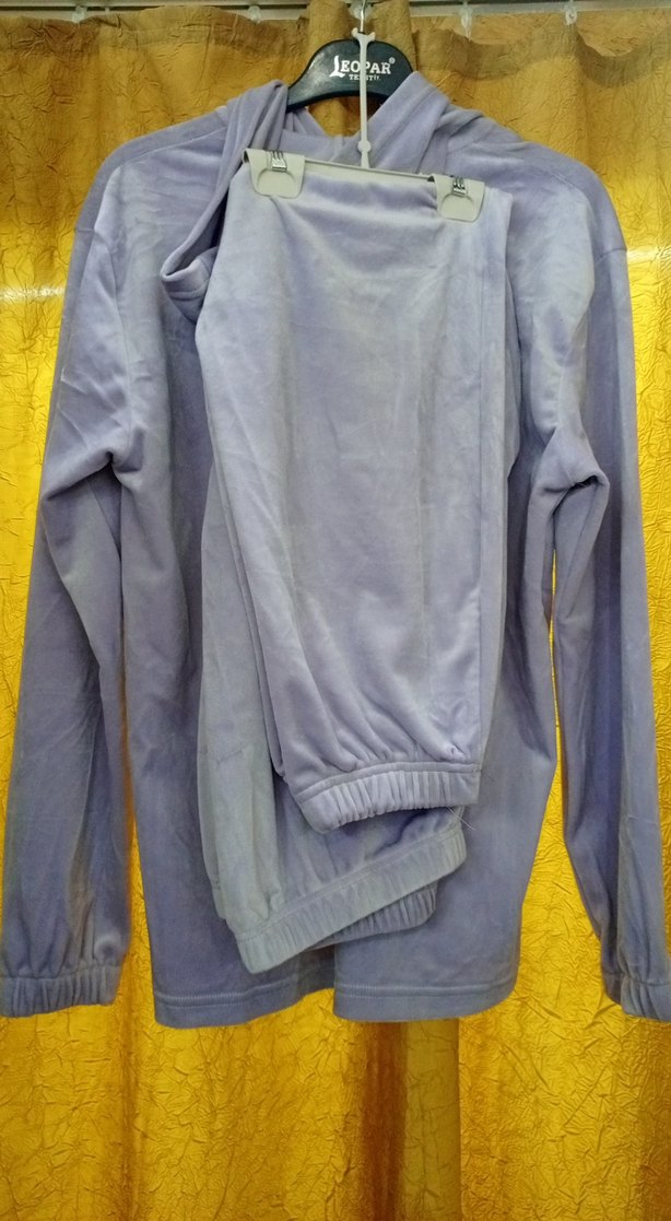 Gri Kapüşonlu Kadın kadife eşofman takımı - Görsel 3