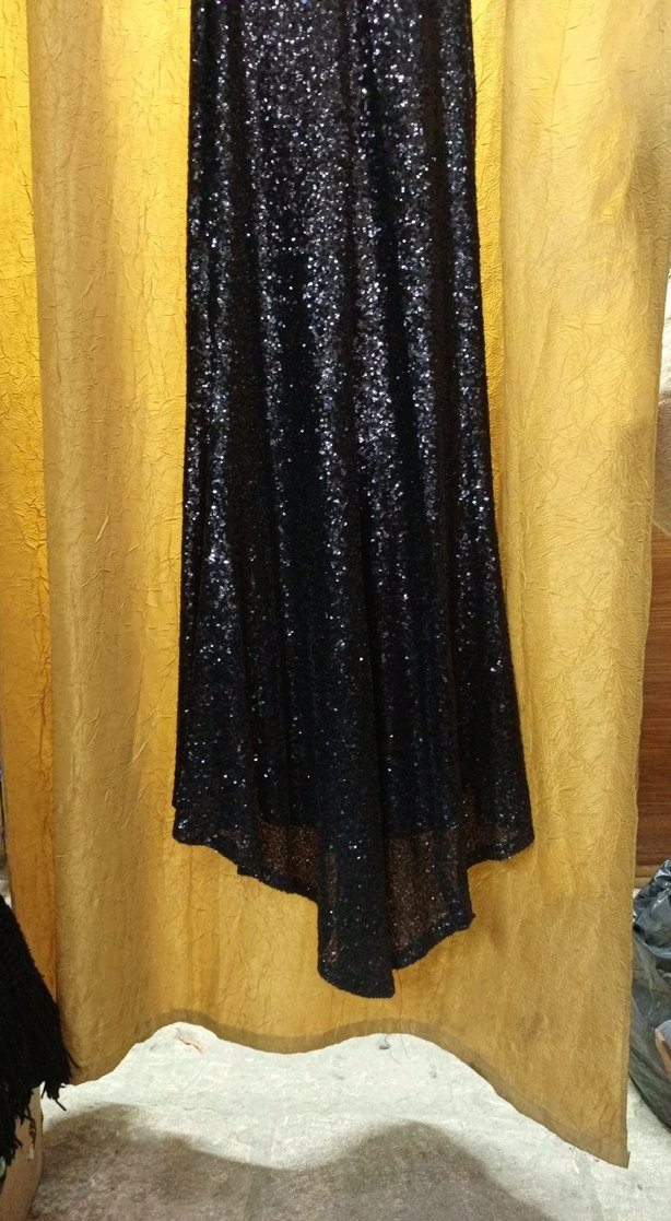 Siyah Payetli Uzun Kadın Abiye Elbise - Görsel 3