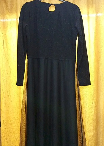 Siyah Uzun Kollu Gotik Abiye Elbise - Görsel 2