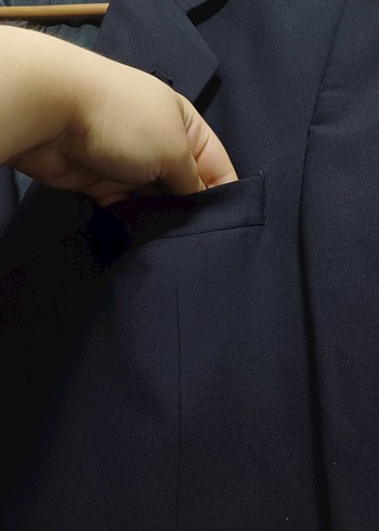 kiğılı siyah Erkek Ceket, Düğmeli - Görsel 2