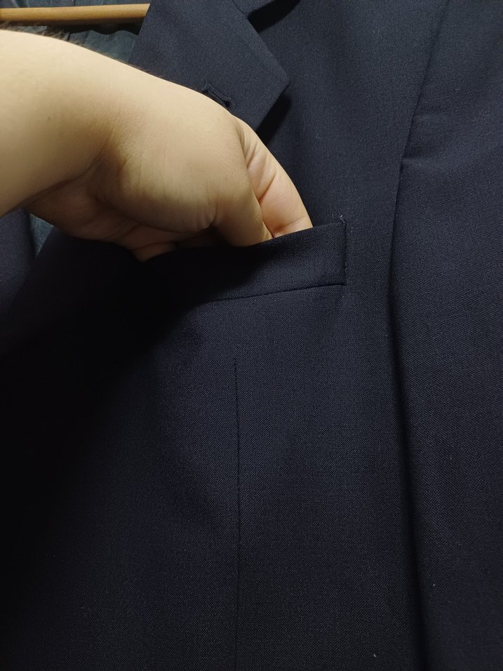 kiğılı siyah Erkek Ceket, Düğmeli - Görsel 2